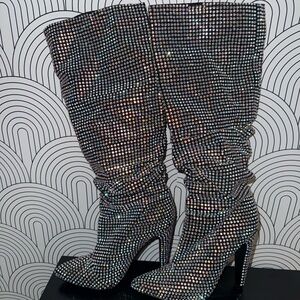 Steve Madden Rhinestone Knee-High Boots